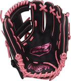 Rawlings R9 Series 11.5" Infield Baseball Glove - Black/Pink