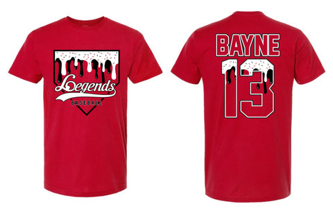 Legends Baseball Drip - Red Polyester