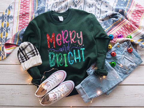 Merry and Bright Sequin Sweatshirt