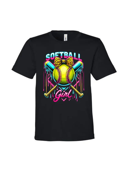 Softball Girl Drip - Black Tee