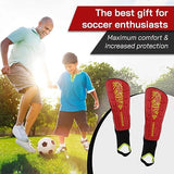 VIZARI Matera Soccer Shin Guards, Red/Black,