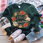 Merry Christmas Wreath Sweatshirt