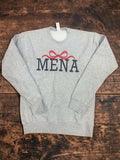Mena Bow Embroidery Sweatshirt