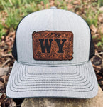 WY Wyoming Faux-Tooled Leatherette Patch Richardson Hat
