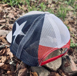Texas Flag Hat with TX Faux-Tooled Leatherette Patch