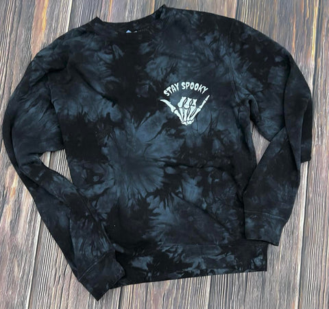 Stay Spooky Embroidered Tie-Dyed Sweatshirt
