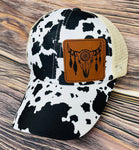 Boho Bullhead Cow Print Criss Cross Hat