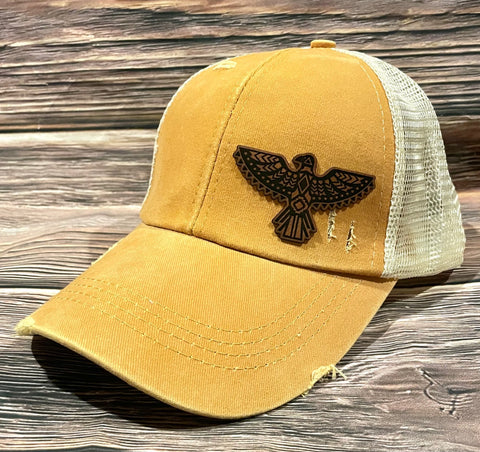 Thunderbird Mustard Criss Cross Hat