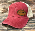 Red Game Day Football  Criss Cross Hat